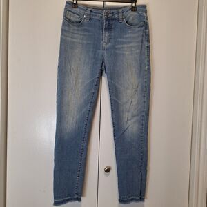 Soft Surroundings Denim Jeans Skinny Raw Hem Size 4